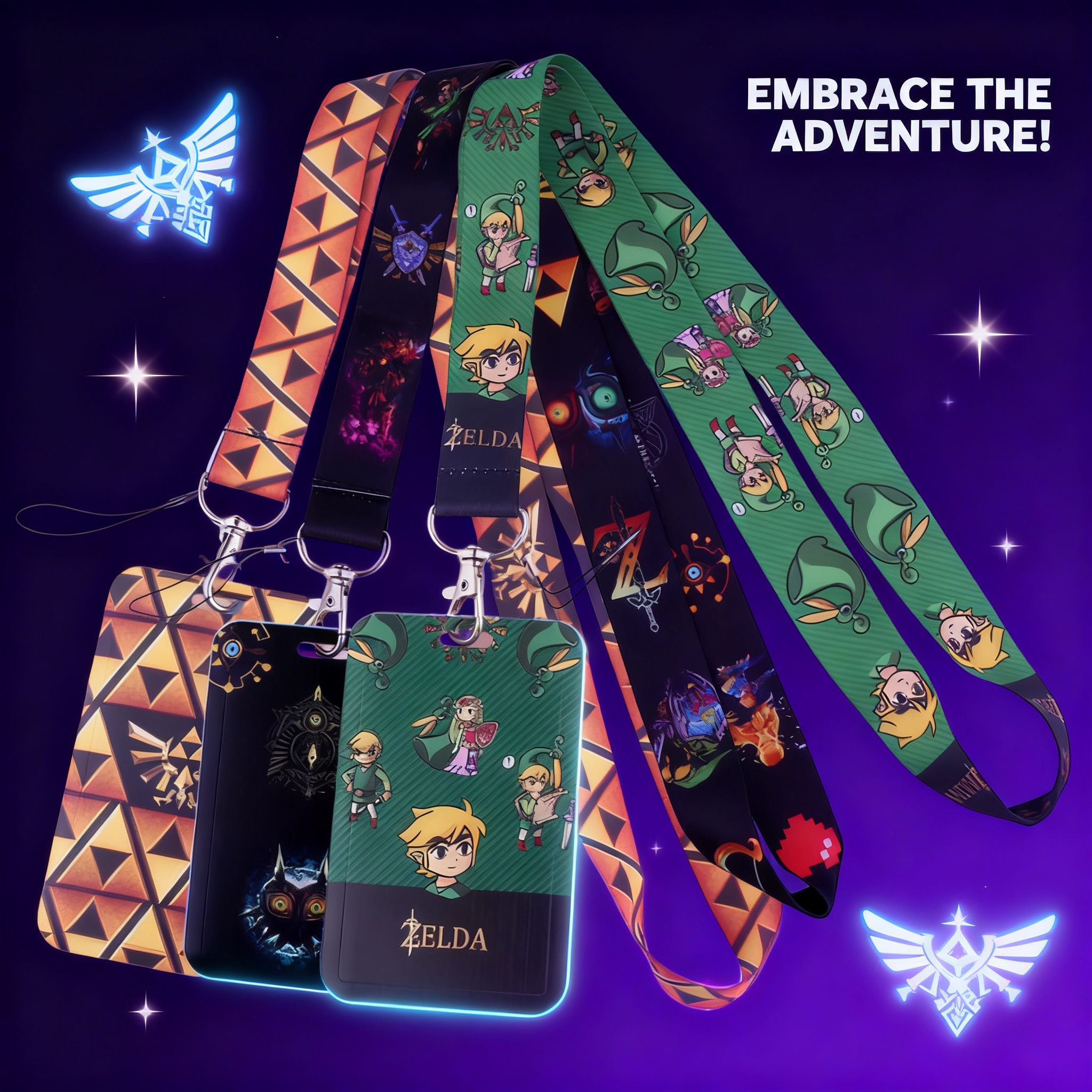 Carabiner Keychain - Cartoon Game Lanyards for Key Neck