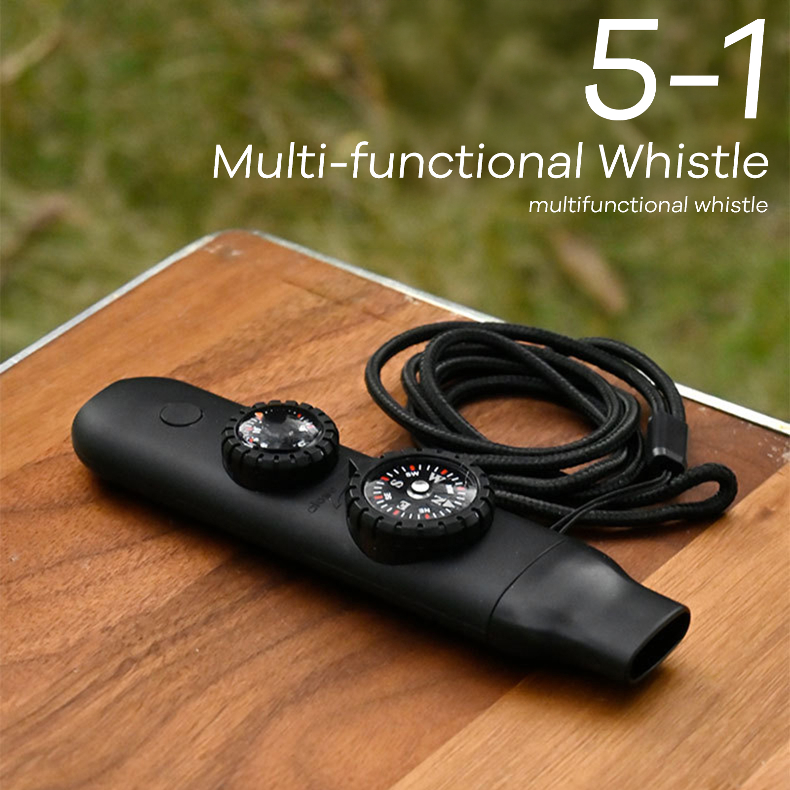 7-in-1 Survival Whistle with L - Compass Keychain Mini avis et prix