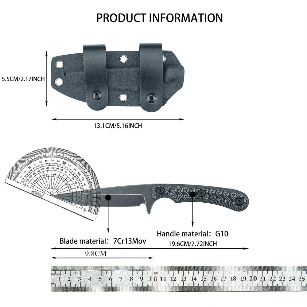 Full Tang Fixed Blade Knives 7 - Edc Carry Fixed Blade avis et prix