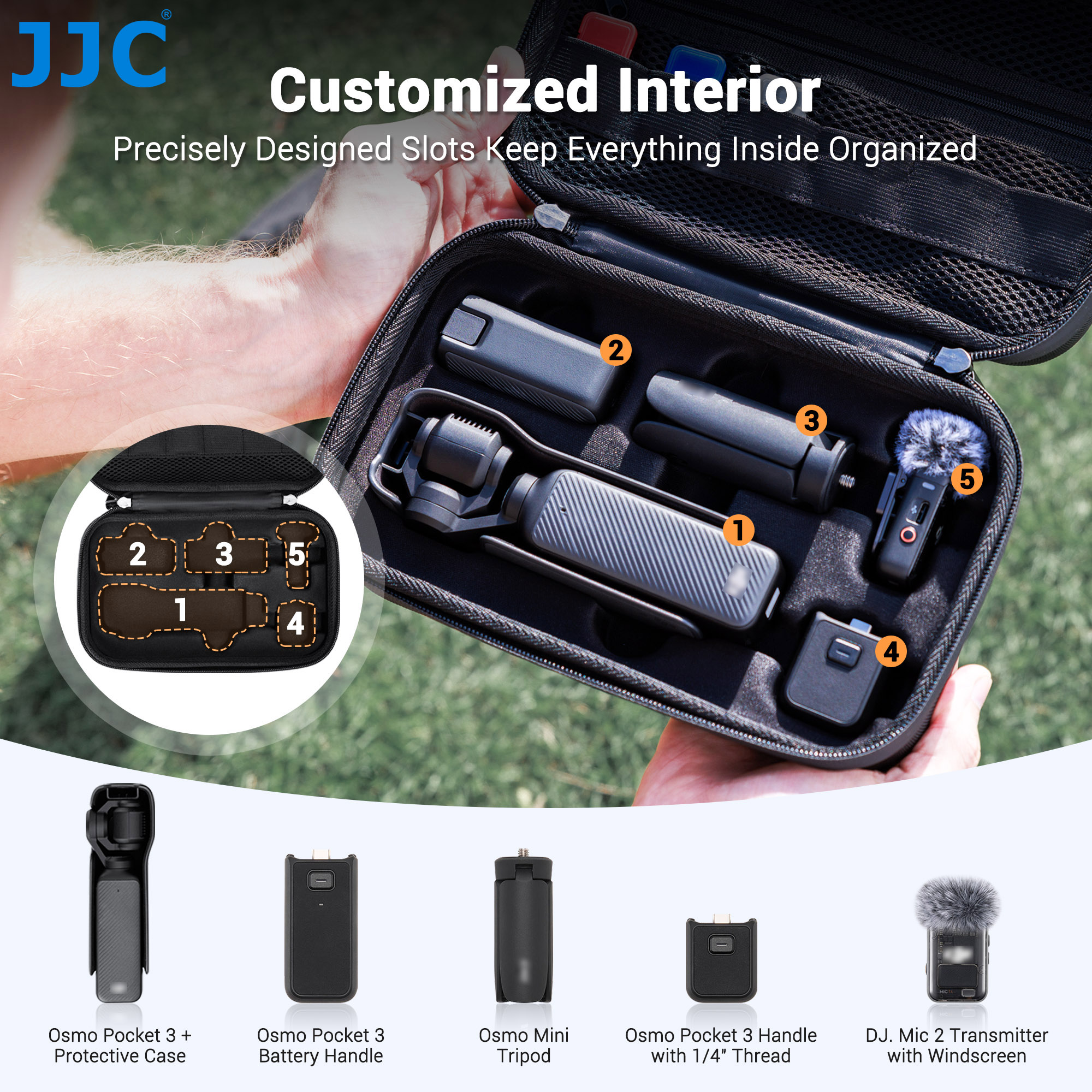 JJC Hard Shell Osmo Pocket 3 C - Edc Carry Bag avis et prix