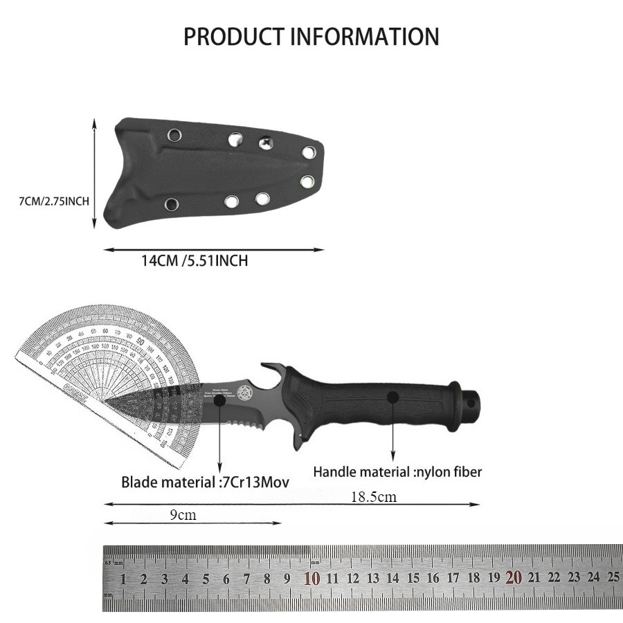 High-hardness Straight Knife 7 - Edc Carry Fixed Blade avis et prix