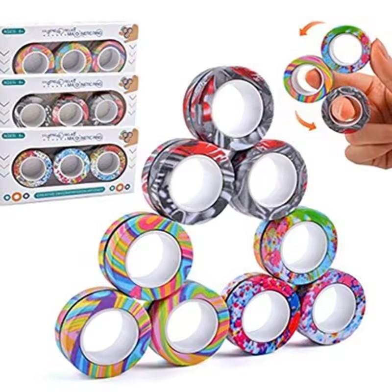 3PCS Fingertip Magnetic Rings  - Fidget Spinner Bearing avis et prix