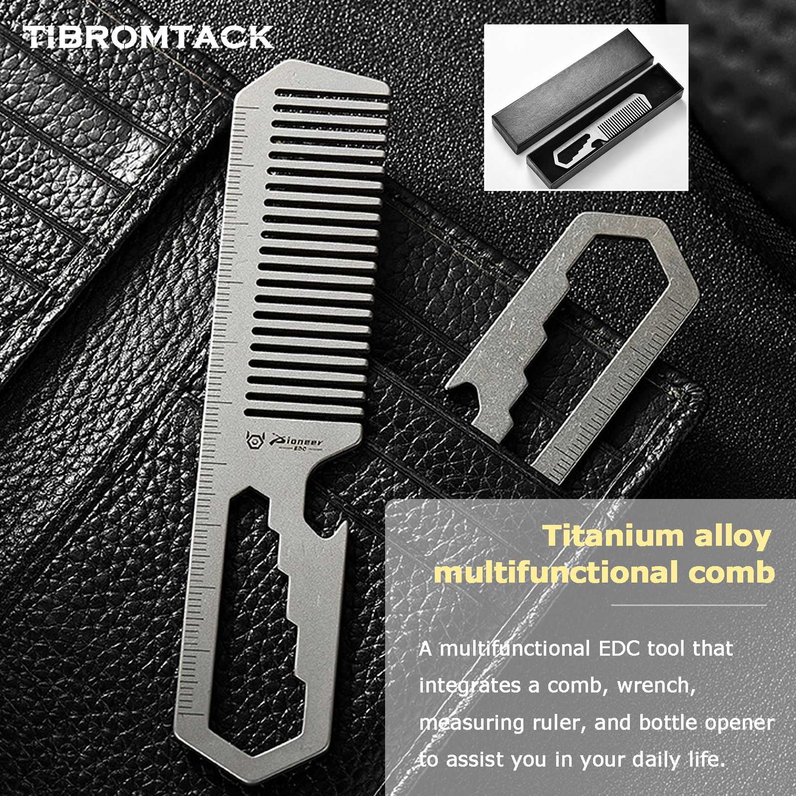 TIBROMTACK Titanium 4-in-1 EDC - Comb Pocket Titanium avis et prix