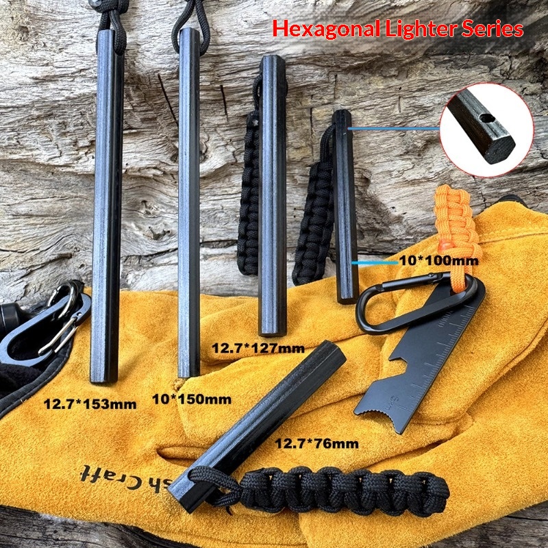 Hand Woven Rope Hexagonal Flin - Ferro Rod Striker avis et prix