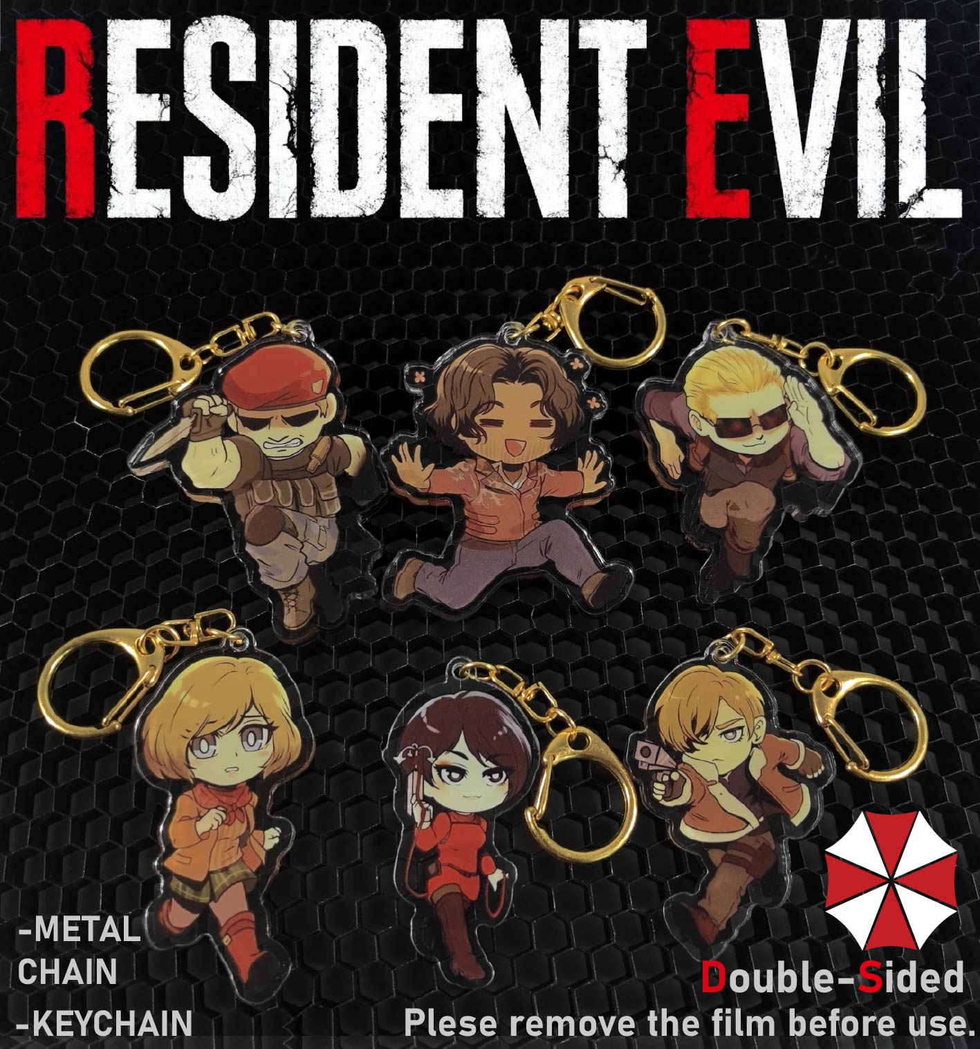 Resident Evil Keychain，Leon，Ad - Carabiner Keychain avis et prix