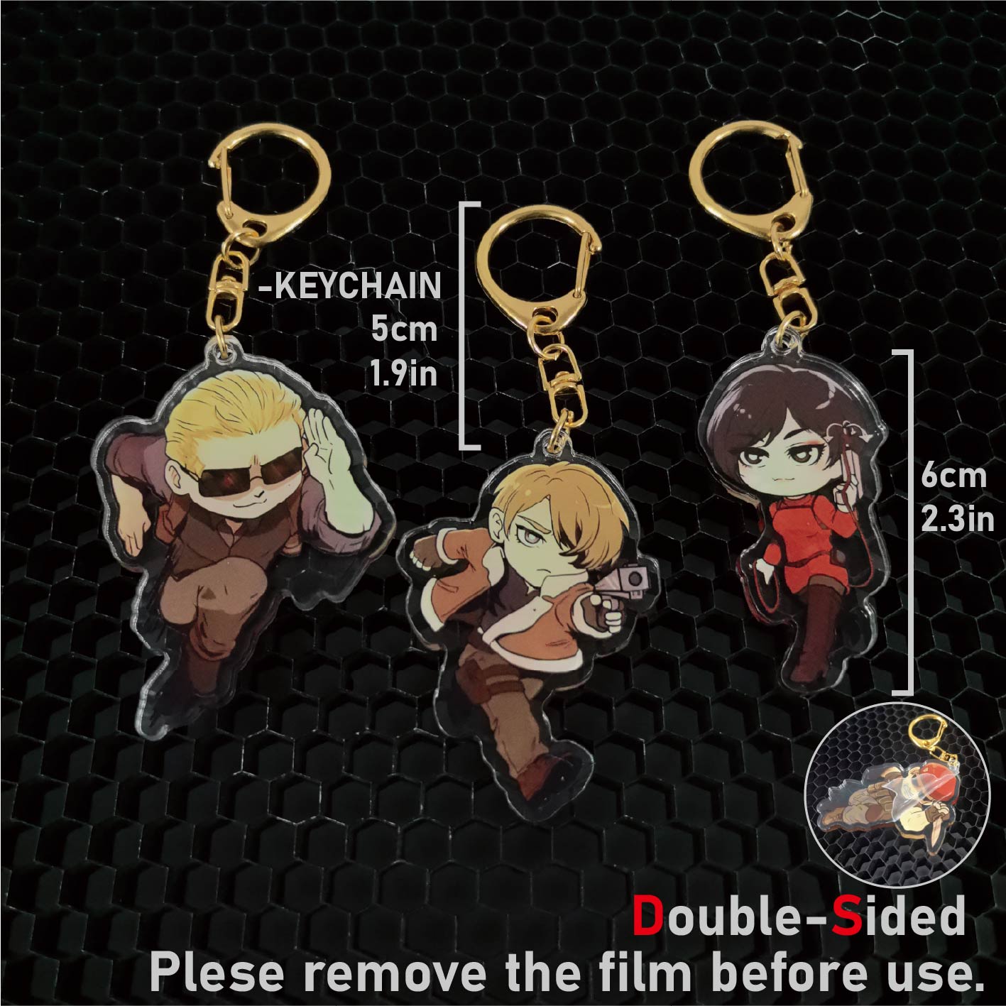 Resident Evil Keychain，Leon，Ad - Carabiner Keychain avis et prix