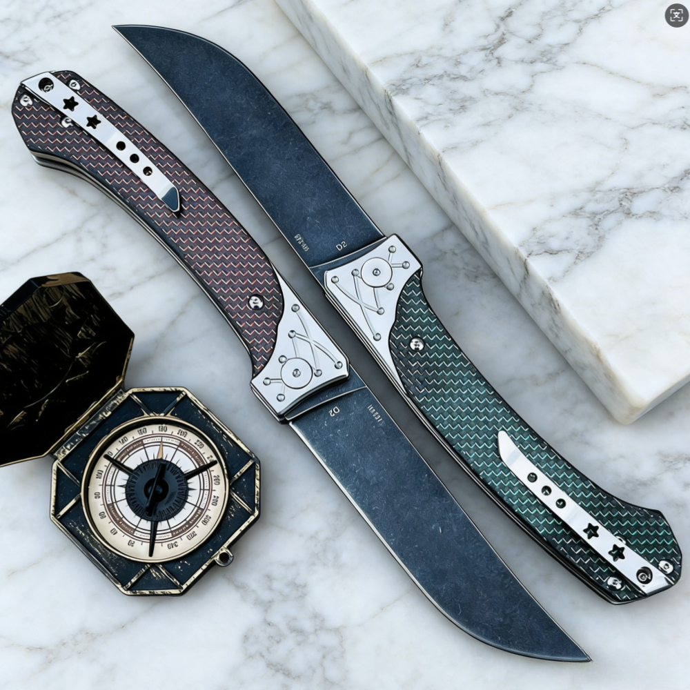 D2 Steel Folding Knife with Ca - Everyday Carry (Edc) Knife avis et prix
