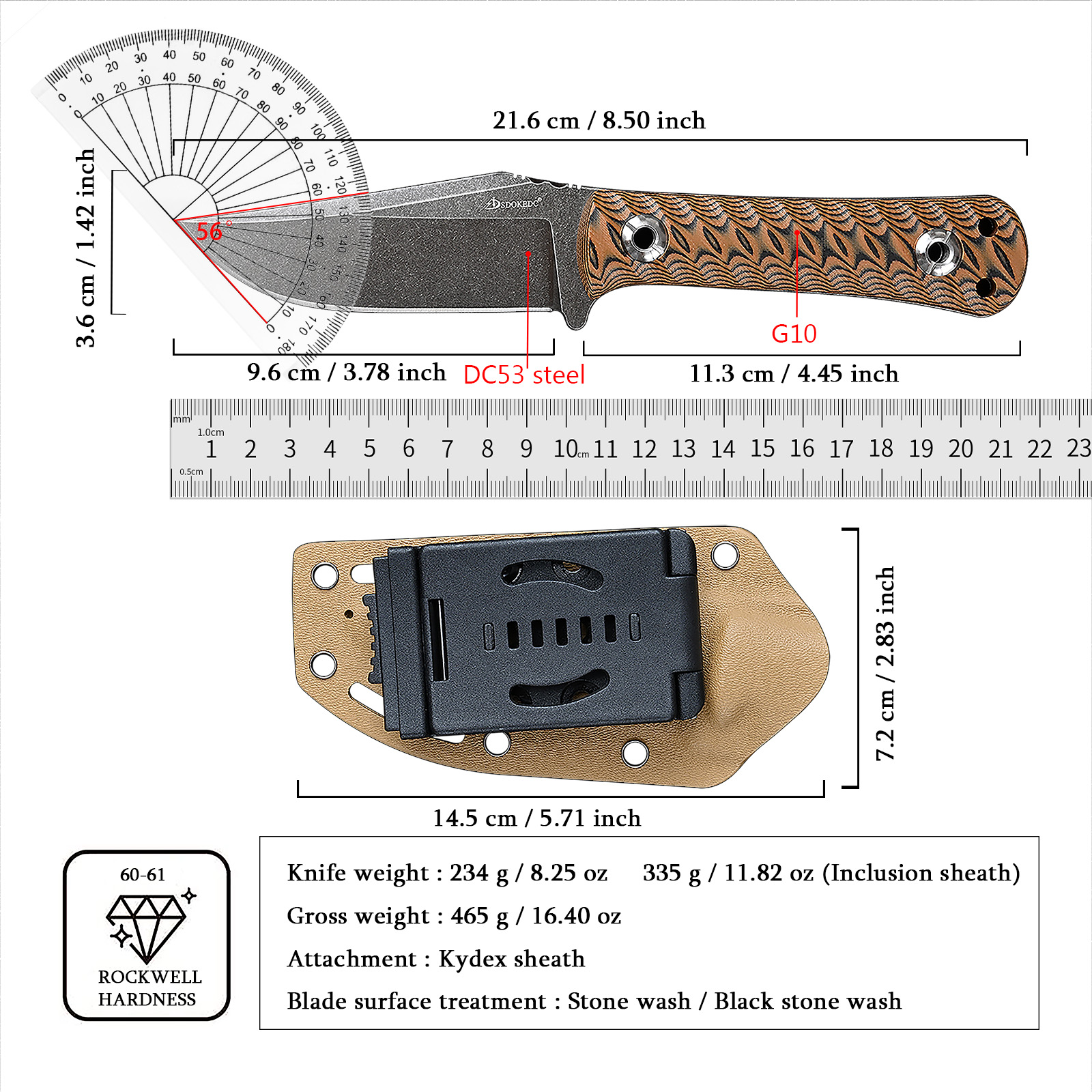 SDOKEDC Portable EDC Carry Cut - Edc Carry Fixed Blade avis et prix